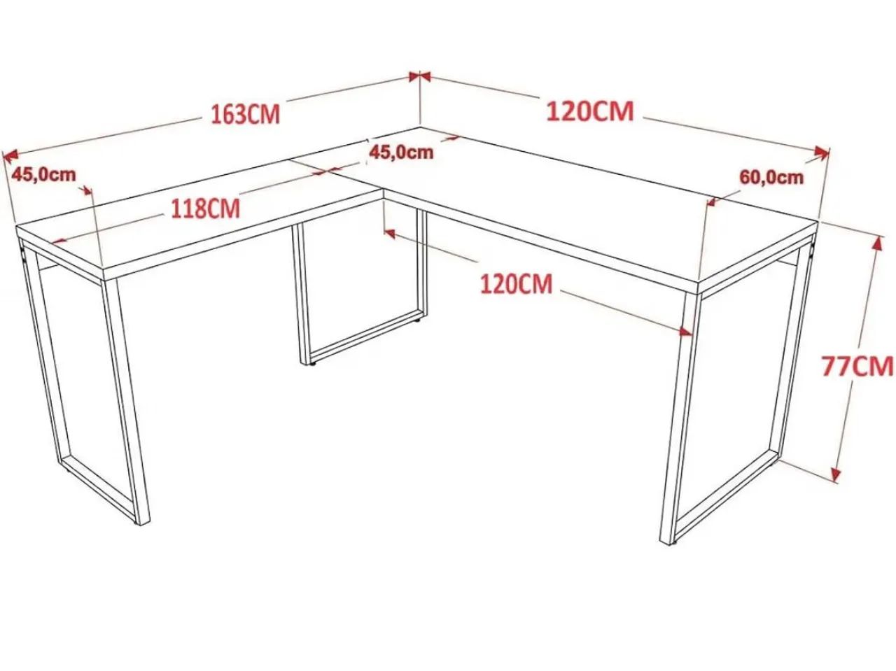 Mesa em L 