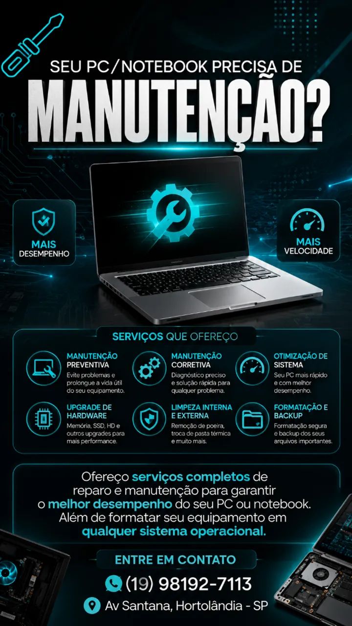 ? Manutenção de Computadores e Notebooks | A partir de R$100 