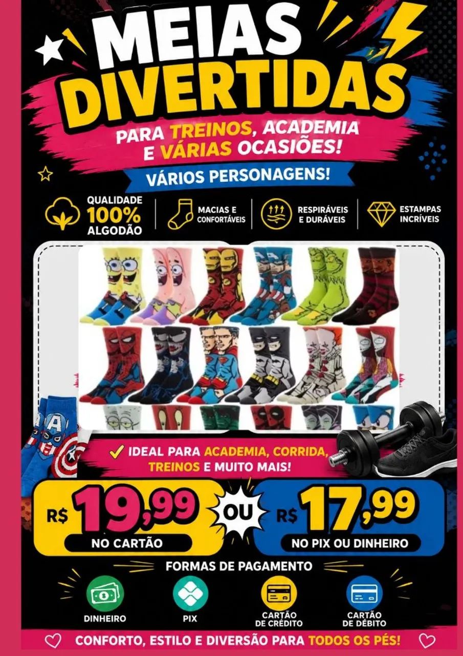 Meias divertidas