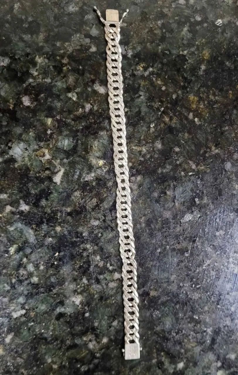Pulseira Prata 925 Elo Duplo Fecho Gaveta - Foto 2
