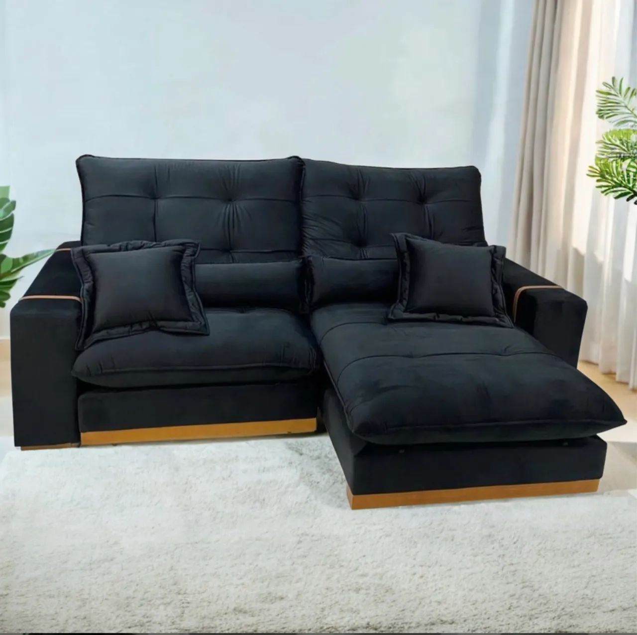 Sofá de Alta Performance e Luxo Arthur 250 (Preto)