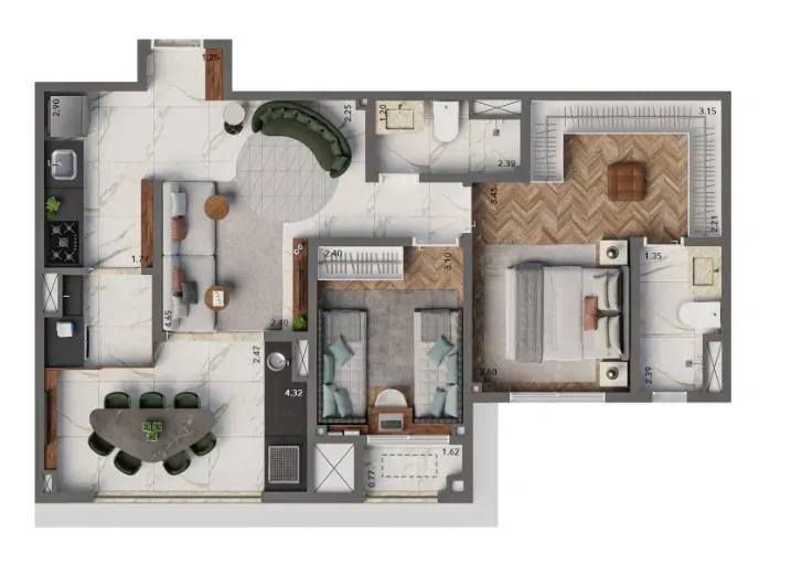 PLANTA 69m²