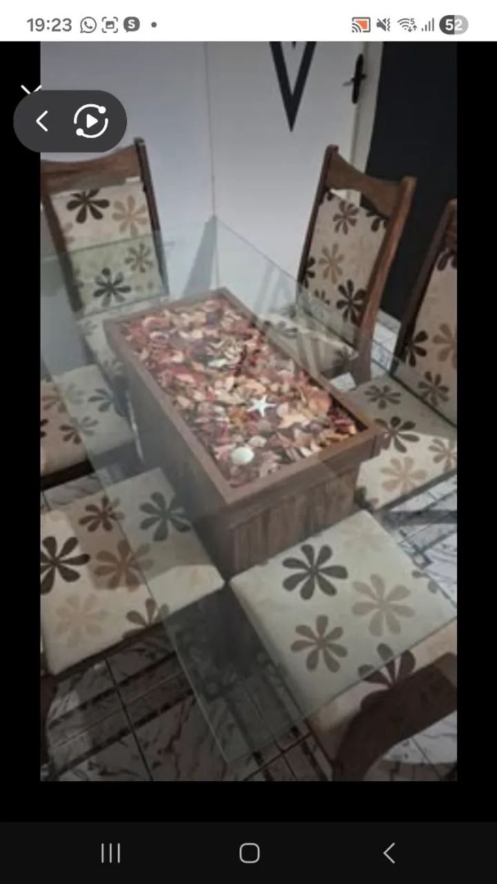 Mesa de Jantar com Tampo de Vidro com 6 Cadeiras - Foto 3