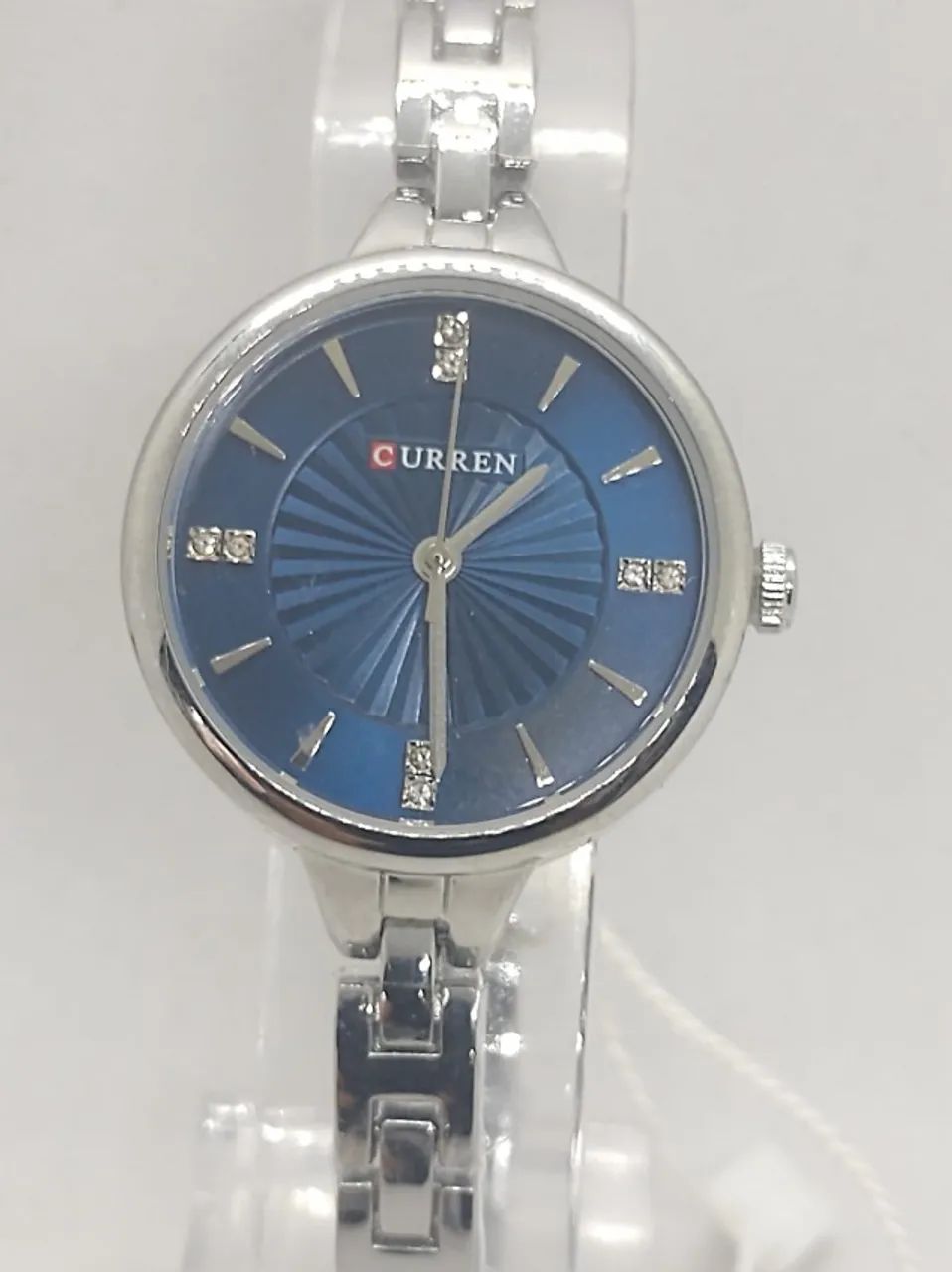Relogio Feminino Curren Fundo Azul Pulseira Prata - Foto 3