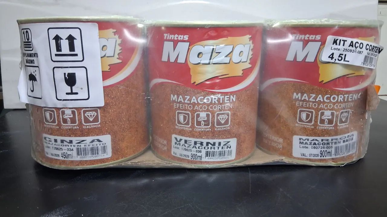 Kit completo Tinta efeito aço Cortem Maza. Sem uso. 06 latas, 4.5 litros. - Foto 2