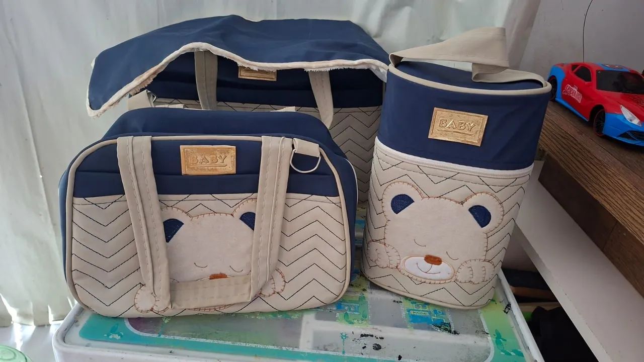 Kit bolsa maternidade  azul - Foto 4