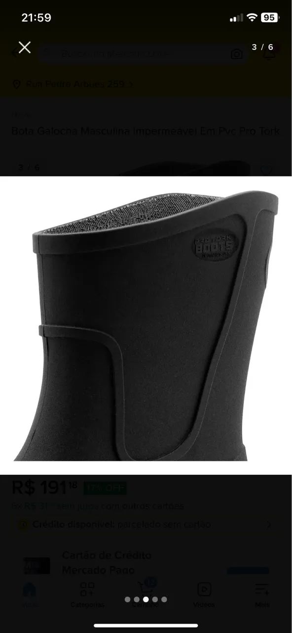 Bota Pro Tork galocha impermeável top nova Boots 35 - Foto 3