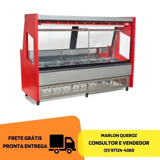 Balcão de Açougue 2M Vermelho Polar Novo