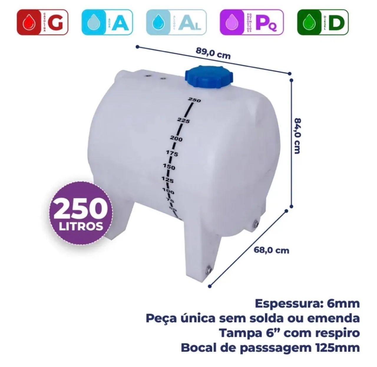 Tanque de combustível para gerador 