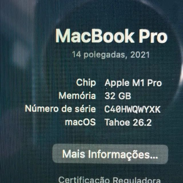 MACBOOK PRO 14 M1 PRO 32GB/1TB - 87% SAUDE - 16GPU - Foto 5