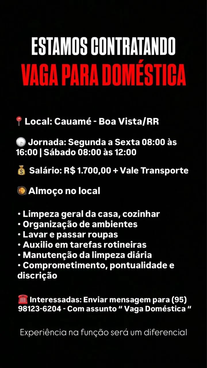 Contrata se doméstica 