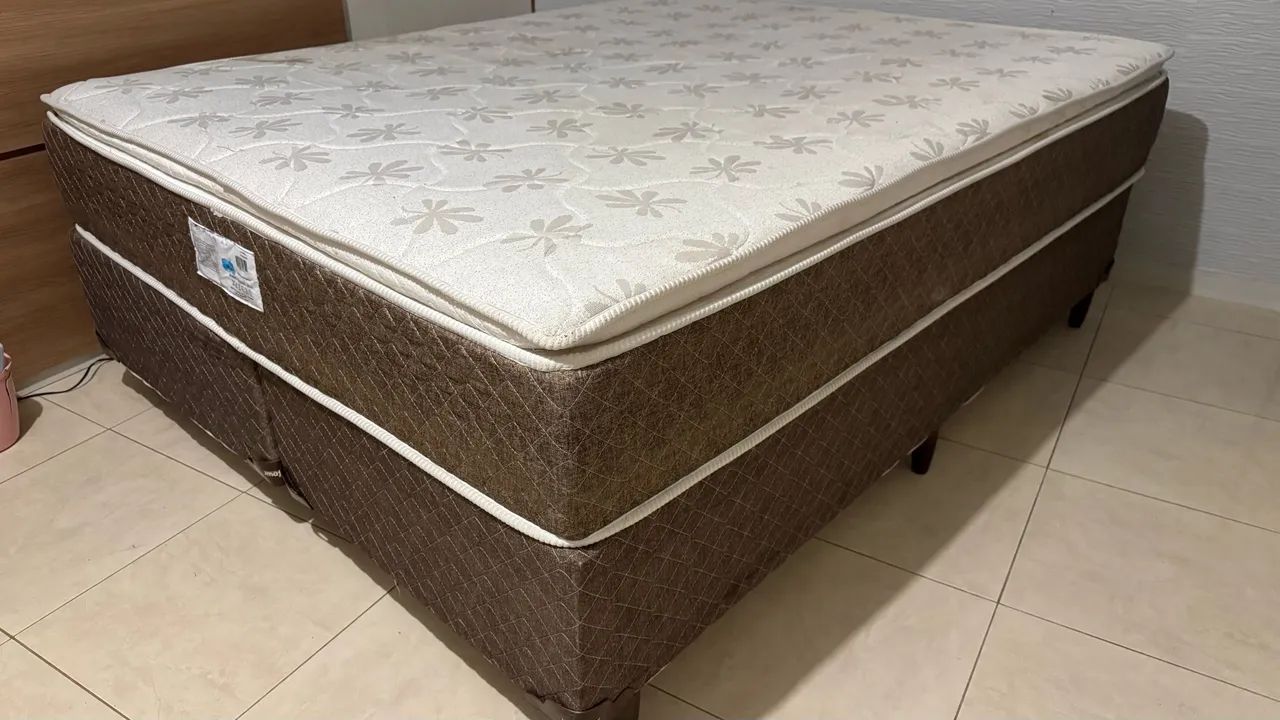 Cama box completa Queen Size (base dupla + colchão) - Foto 3