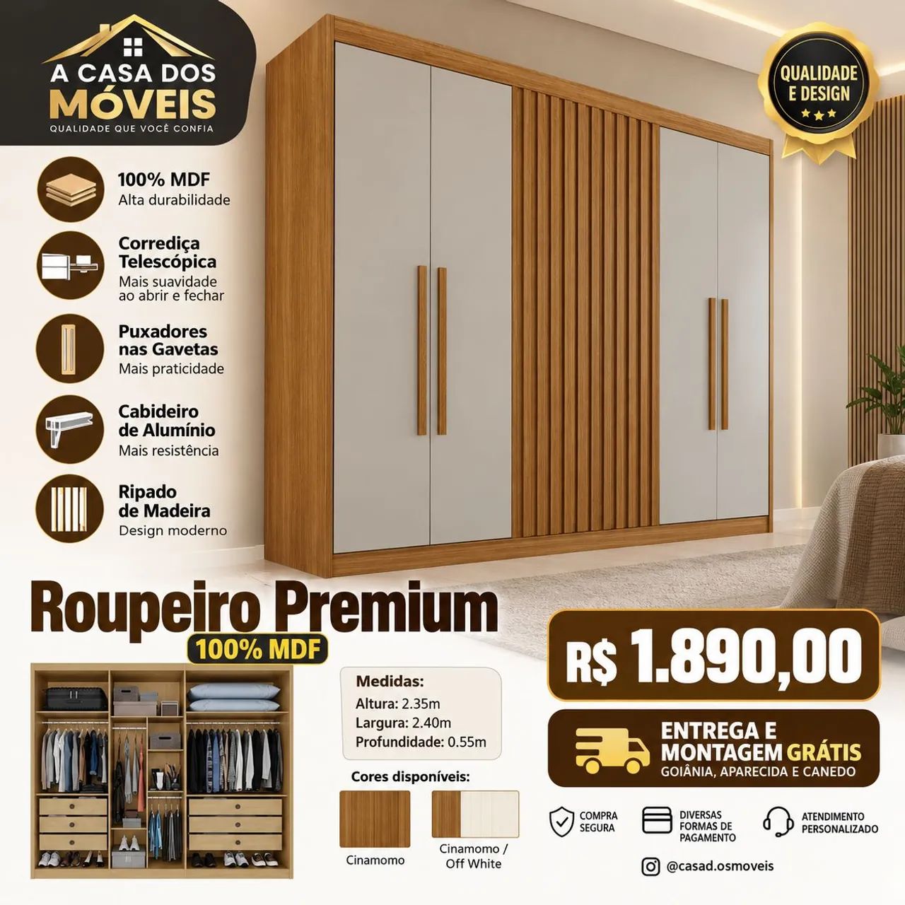 Guarda roupa Premium Granada 