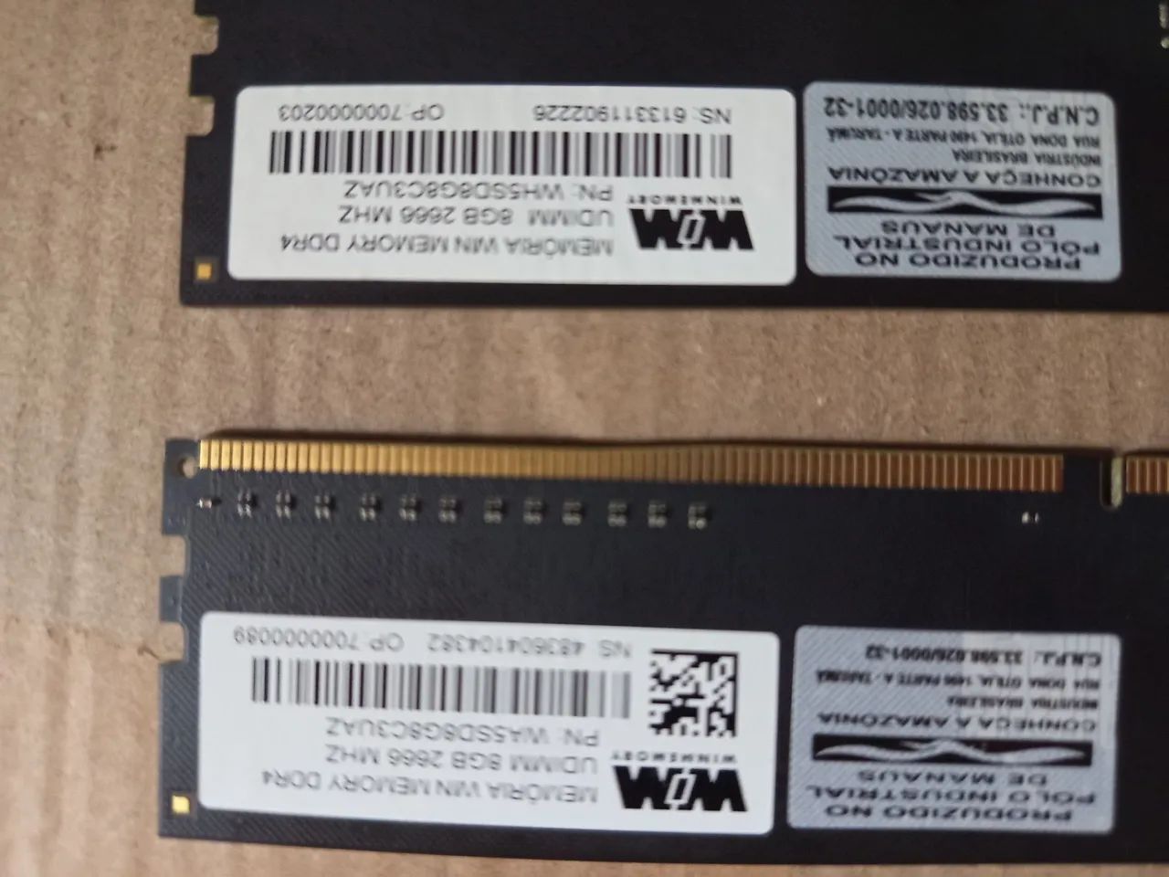 Memória Win Memory 2x8gb DDR4 - Defeito