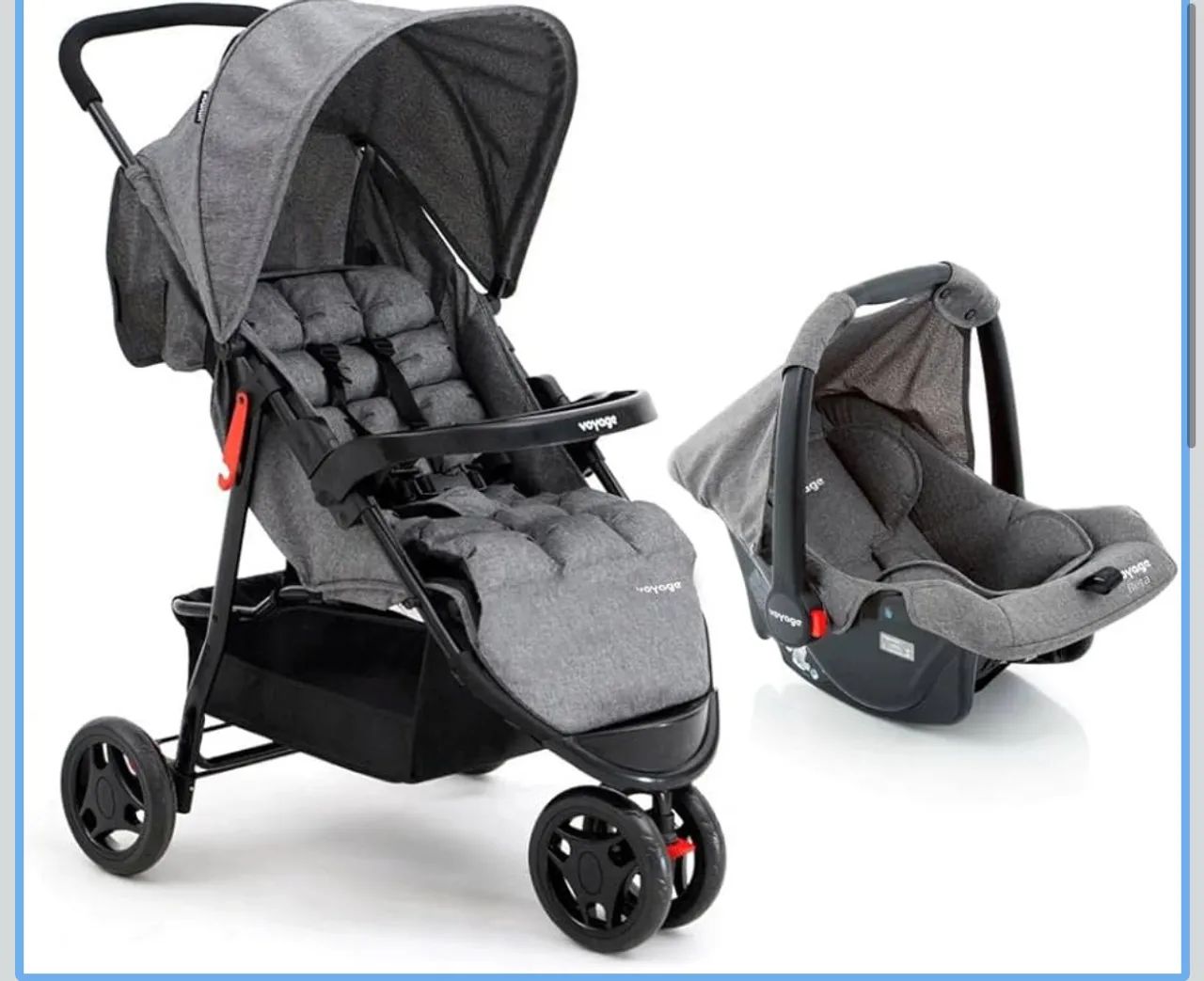 Carrinho de bebê voyage com bebê conforto 