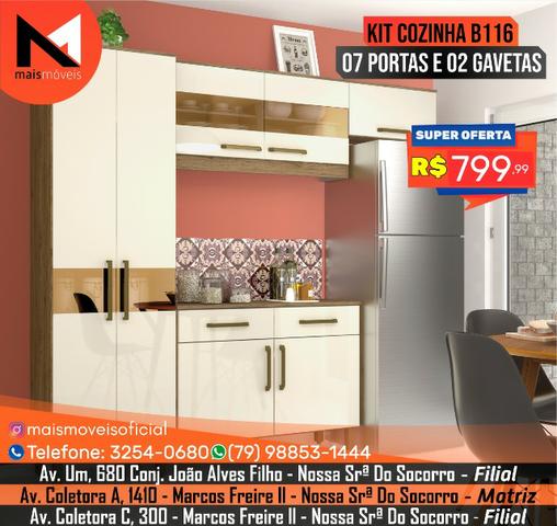 Kit Cozinha B116 07 Portas e 02 Gavetas