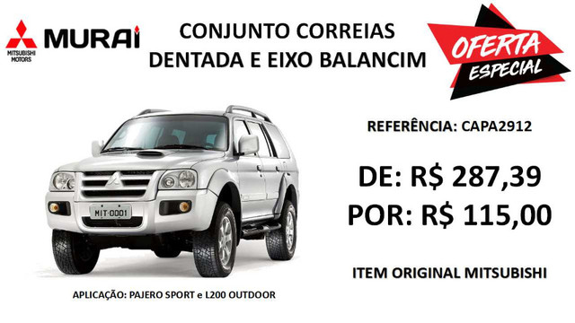 Conjunto Correias Dentada e Eixo Balancim - L200 Outdoor e Pajero Sport (Original)