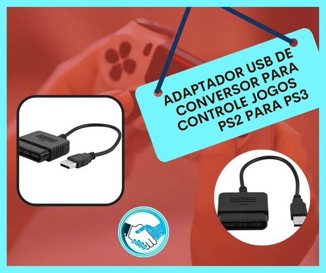 Adaptador USB de conversor para controle de jogos para PS2 para PS3. Aceitamos Cartão!