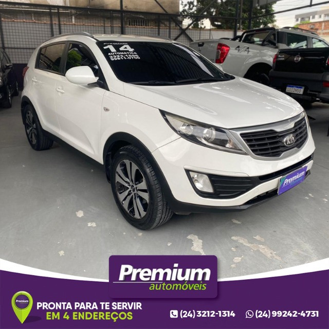 KIA SPORTAGE LX2 AUTOMATICA 2014 GNV INJETADO BRANCA PREMIUM AUTOMÓVEIS