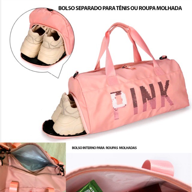 light pink gym bolsa