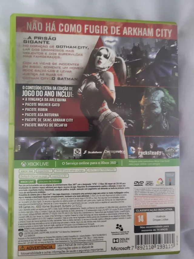 Jogo Batman: Arkham City - Xbox 360 - Foti Play Games