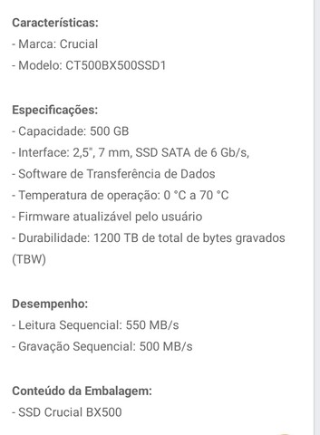 SSD CRUCIAL 500GB