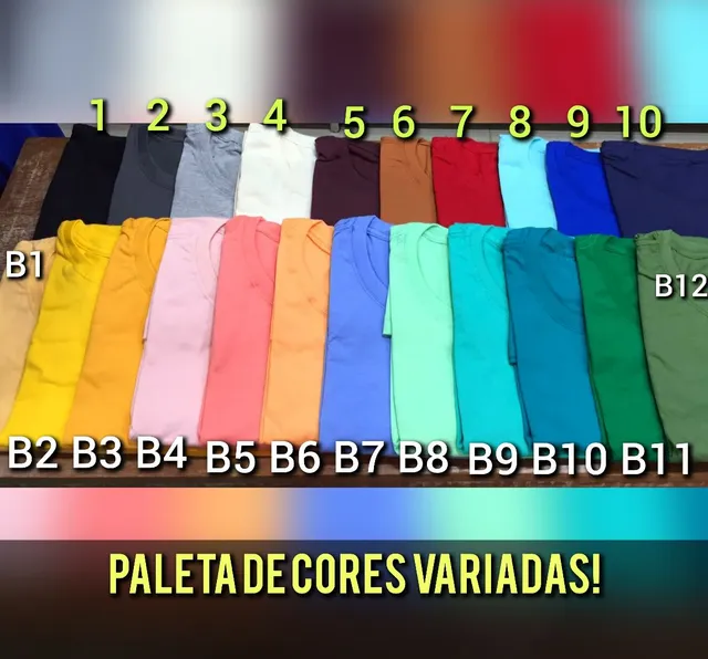 Kit 5 Camiseta Lisa Básica Tommy Camisa Malha 100% Algodão - Vendo e Compro