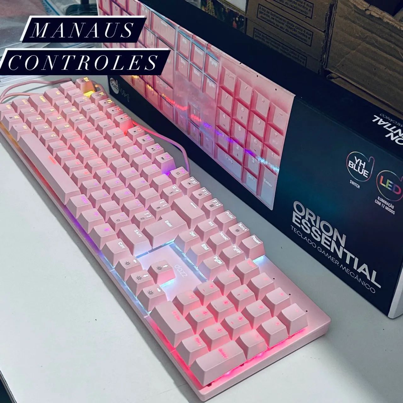 Teclado Mecânico Gamer Rosa Switch YHBLUE - Foto 3