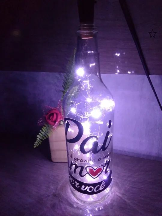 Presente em Todas as Ocasiões - Garrafa Luminária com LED - Foto 4