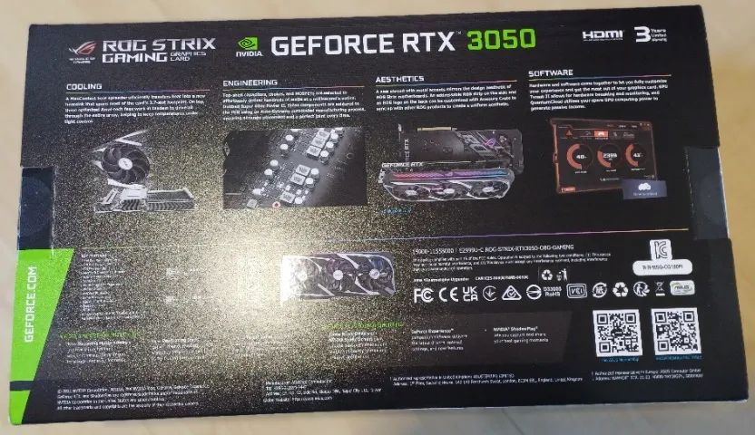 Placa de Vídeo Asus NVIDIA GeForce RTX 3050 ROG Strix Gaming OC, 8GB, GDDR6 Usada! - Foto 3