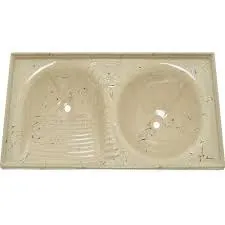 Tanque Marmoreno Sintetico Duplo 1m x 50cm. Preto, Cinza, Bege e Branco Novo