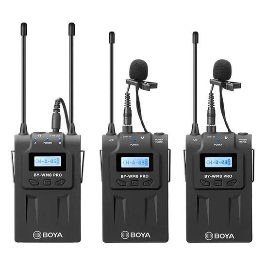 Microfone Sem Fio Boya BY-WM8 Pro K2 (2TX+1RX)  - Novo lacrado!