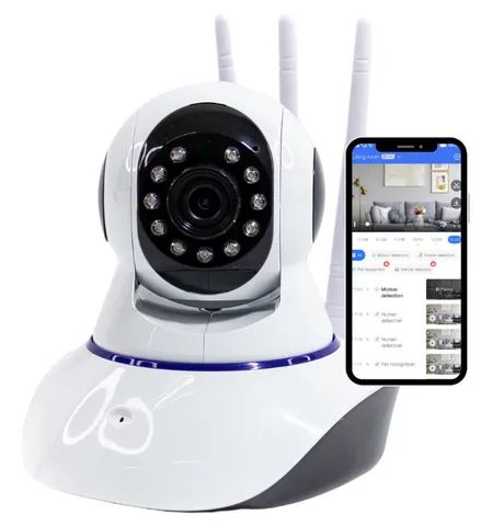 Câmera Segurança 3 Antenas Wifi 4ª Geração 1080p 360° Yoosee