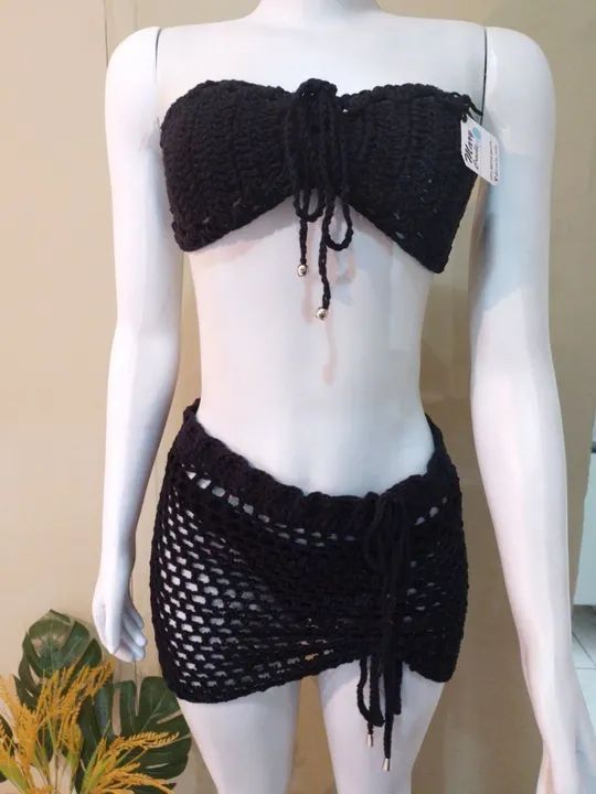 Top / conjunto de crochê praiano 