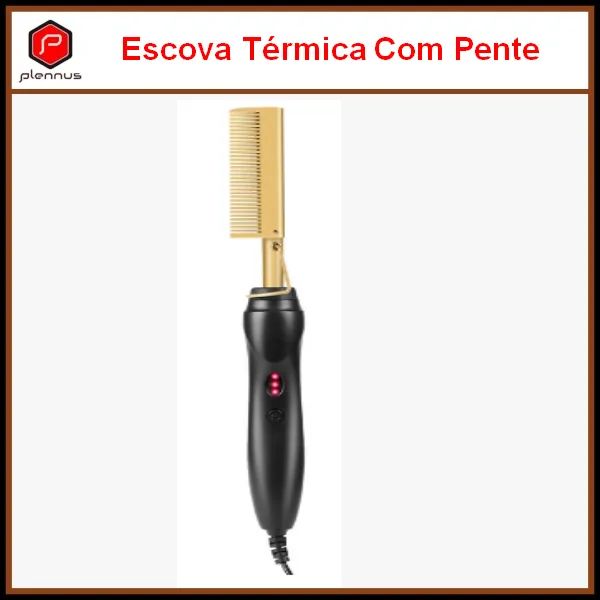 Escova Elétrica Térmica com Pente Para Ondular e Alisar Cabelos (z538) - Foto 5
