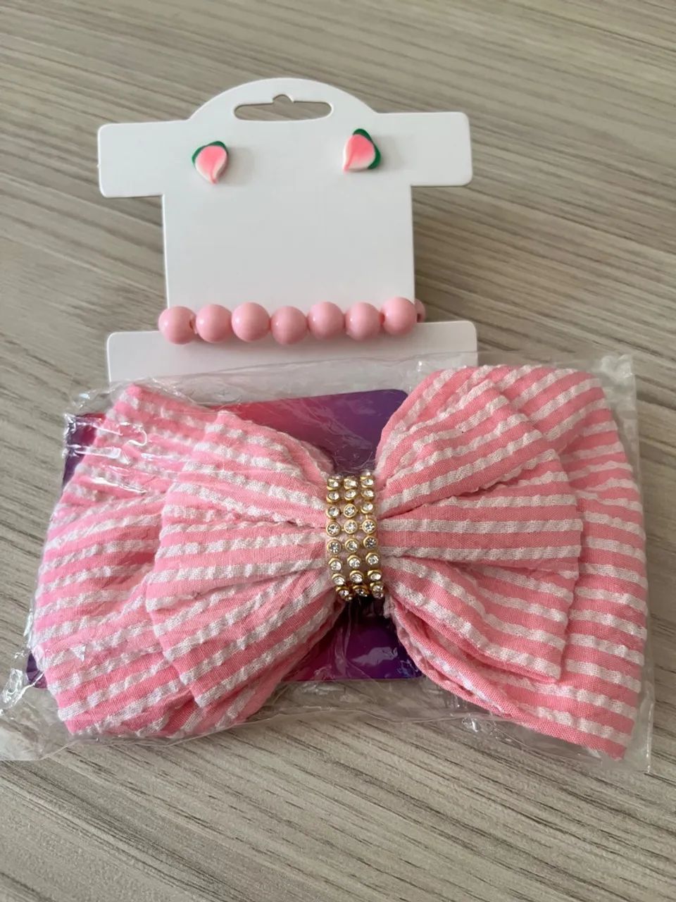 Kit de Acessórios Infantil: Laço, Pulseira e Brincos - Foto 2