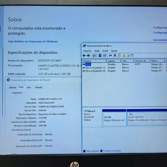 Notebook HP i3 6th - 4Gb Ram - SSD - Foto 2