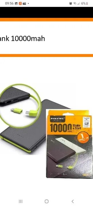 Power Bank 10000mah - Shake & Start - Novo