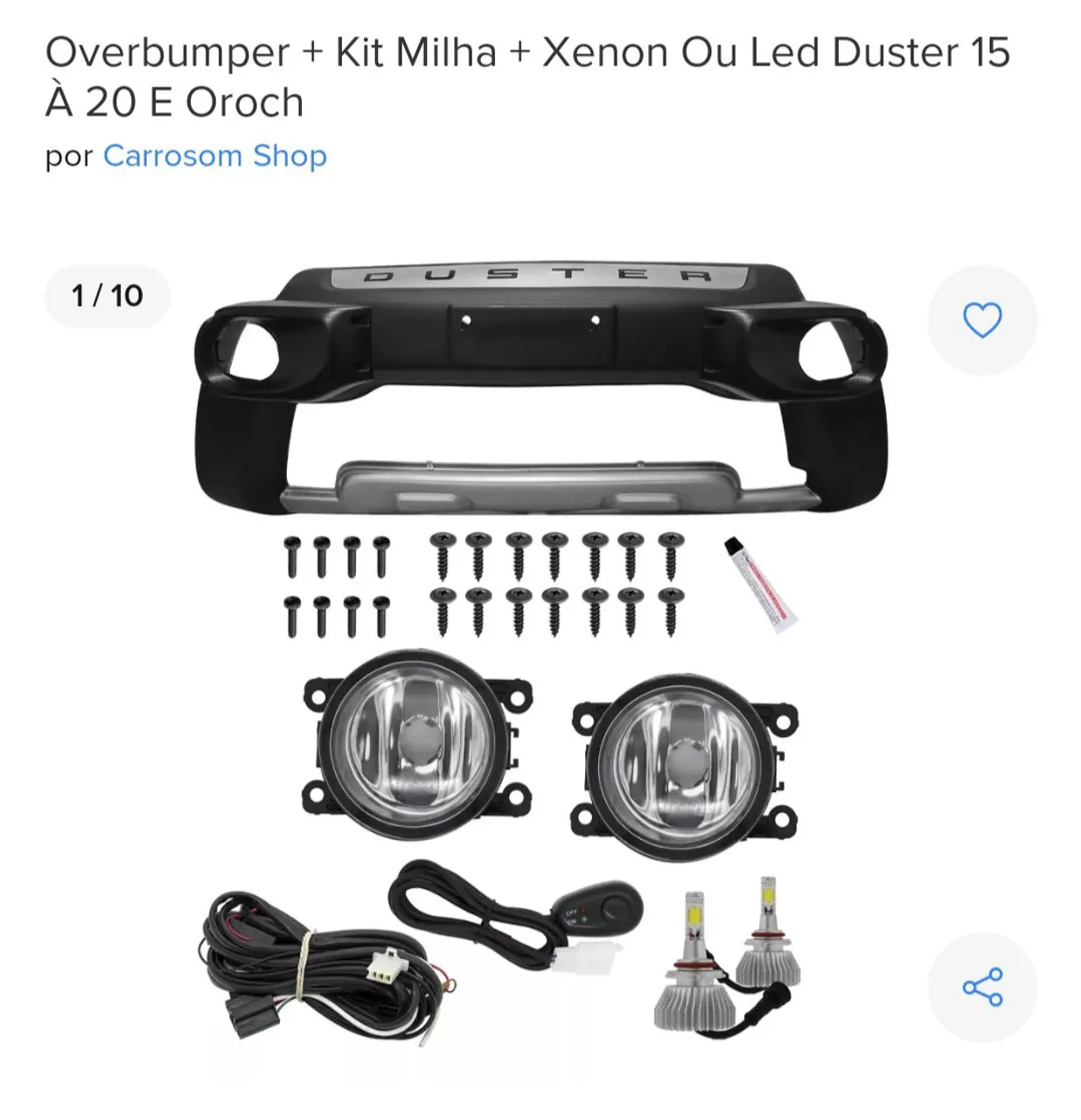 Overbumper + Kit Milha + Xenon Ou Led Duster 15 À 20 E Oroch