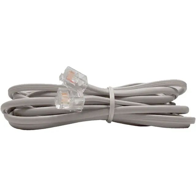 Cabo De Telefone Rj11 X Rj11 2 Vias Liso Cinza