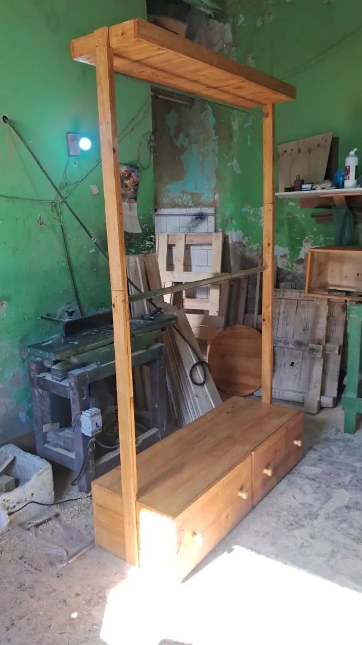 Arara com gaveta 1.20m sem verniz!!!