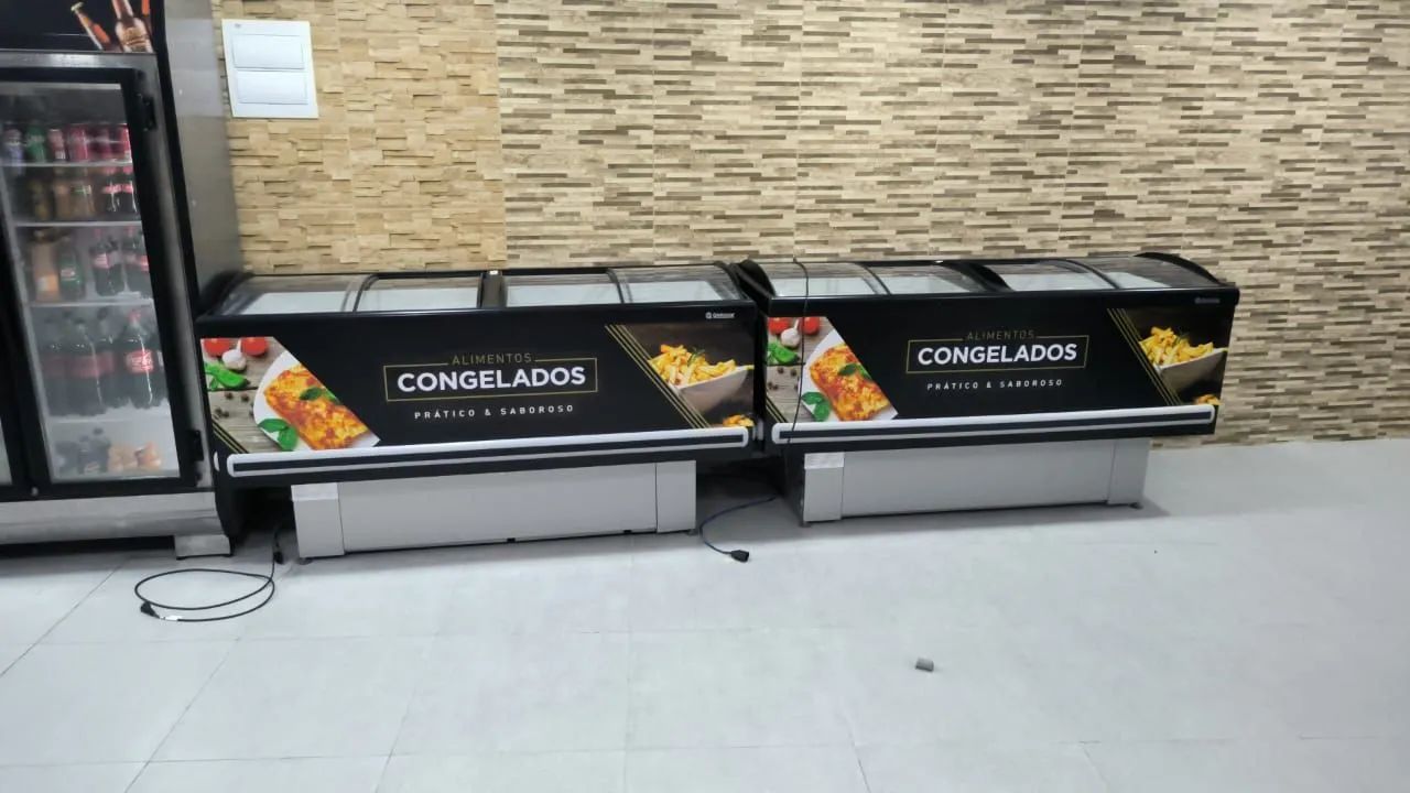 A. Ilha Gelopar 190mt e 2.90mt vidro curvo vidro reto 