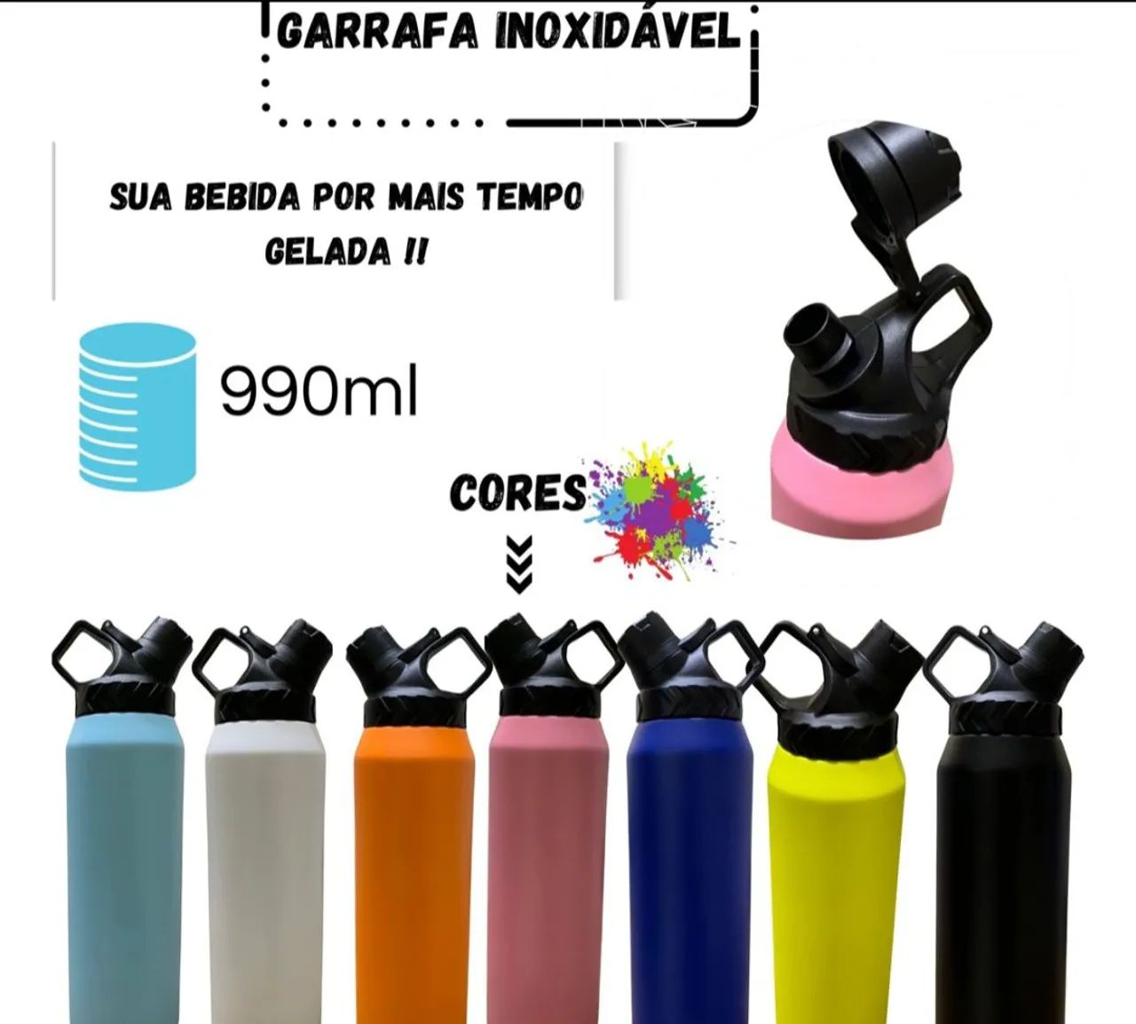 Garrafa Térmica de Aço Inox  - Foto 2