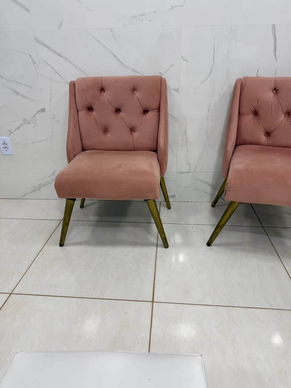 Poltronas Decorativas em Veludo Rosê