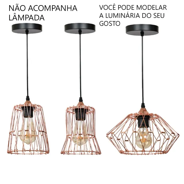 PENDENTE FORMER 2520 GOLD ROSE 1XE27