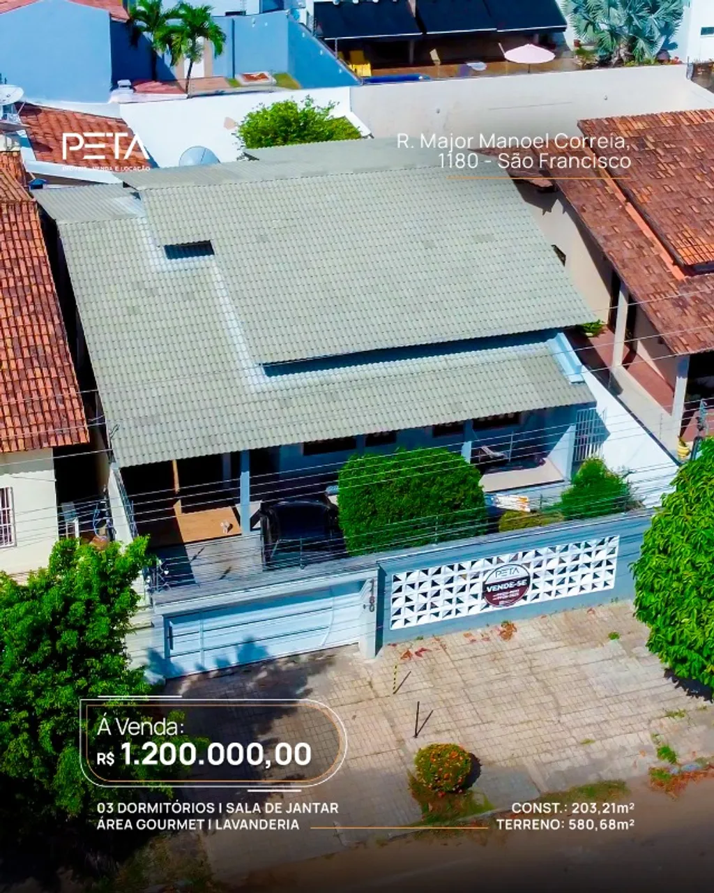 Casa com 03 dormitórios localizada no bairro São Francisco - Boa Vista/RR