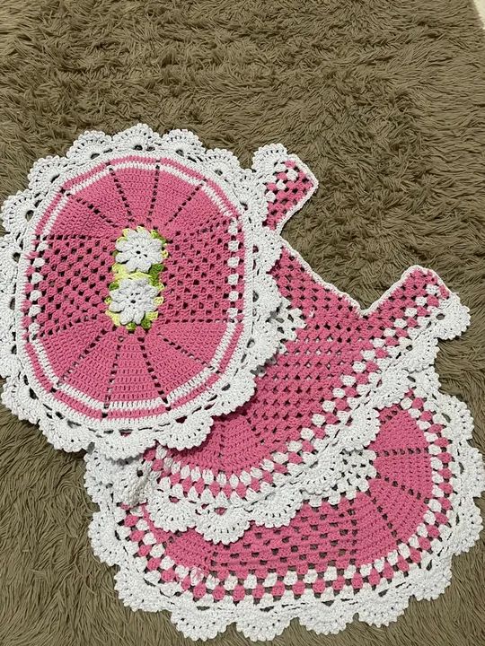 Tapete de crochê para banheiro