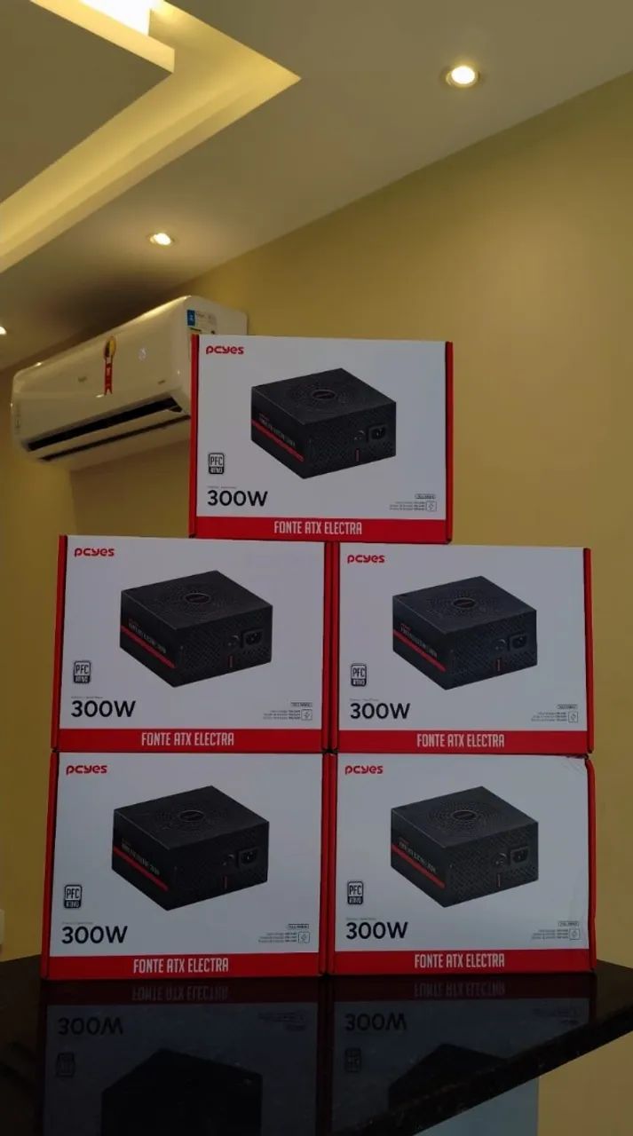 Fonte Real PCyes 300W PFC Ativo - novas.