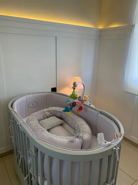 Berço Oval Cinza - Em ótimo estado de Conservação - Foto 3