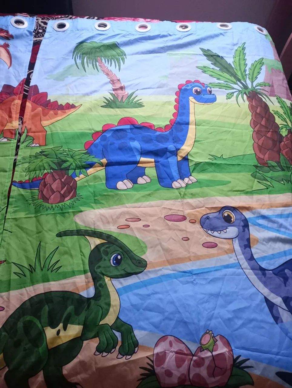 Cortina dinossauro quarto infantil 